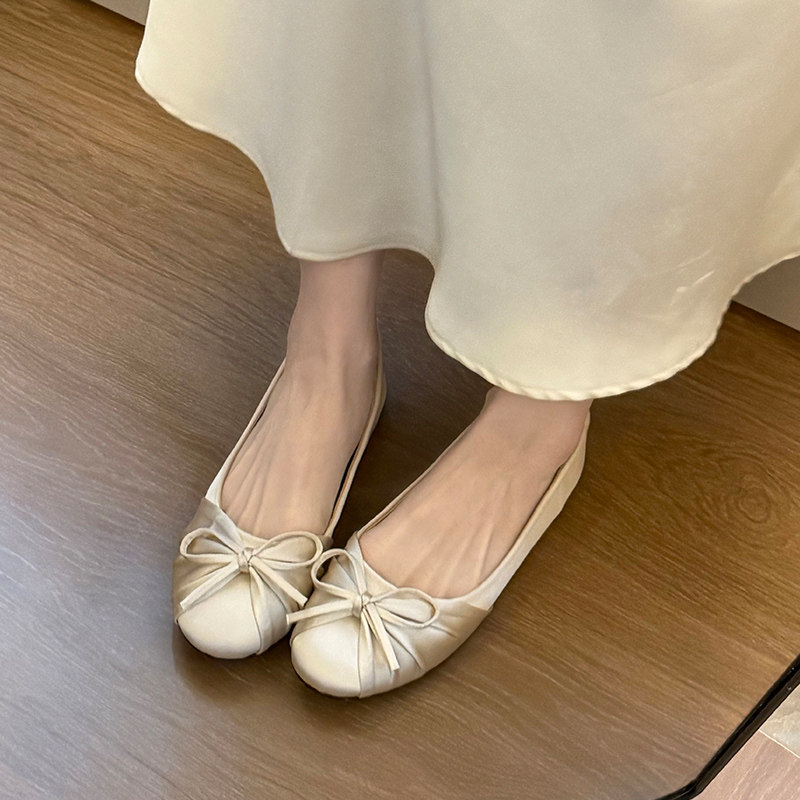 Shoes Women Pumps - 2026 Nieuwe strik-knoop temperament satijnen lage