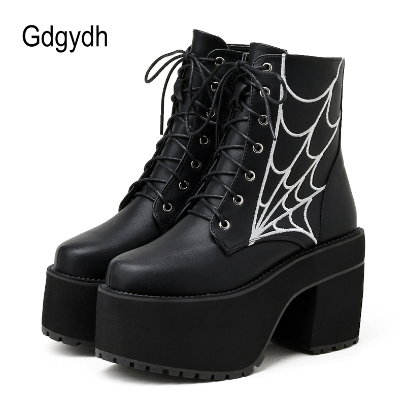 Women'S Shoes In The 90S - Gdgydh Mode Spinnenweb Gothic Laarzen Vrouwen