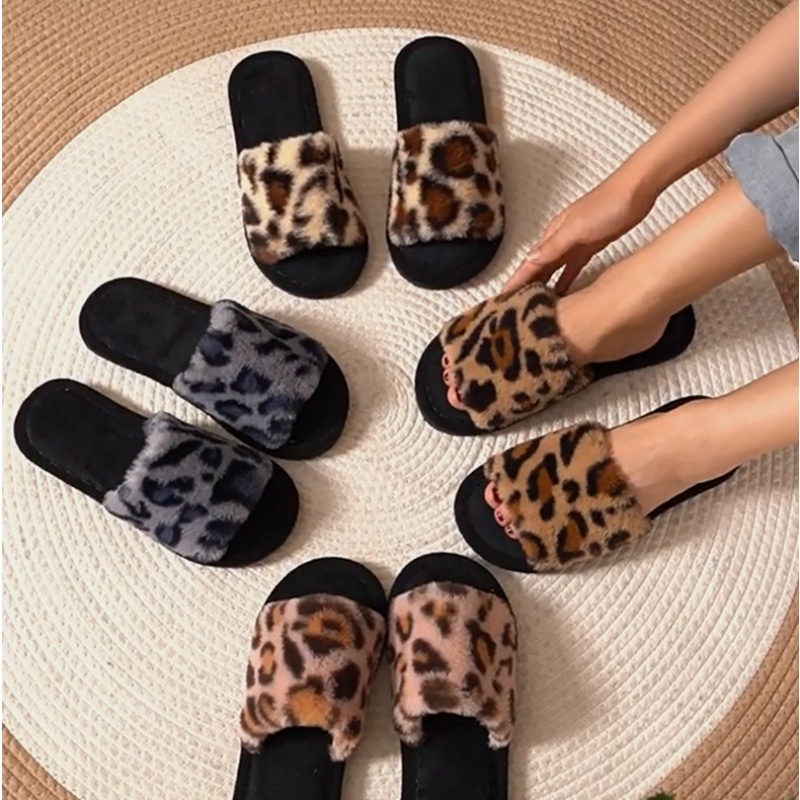 Women'S Shoes For Fall - 2025 Winter Warme Pluizige Harige Luipaard