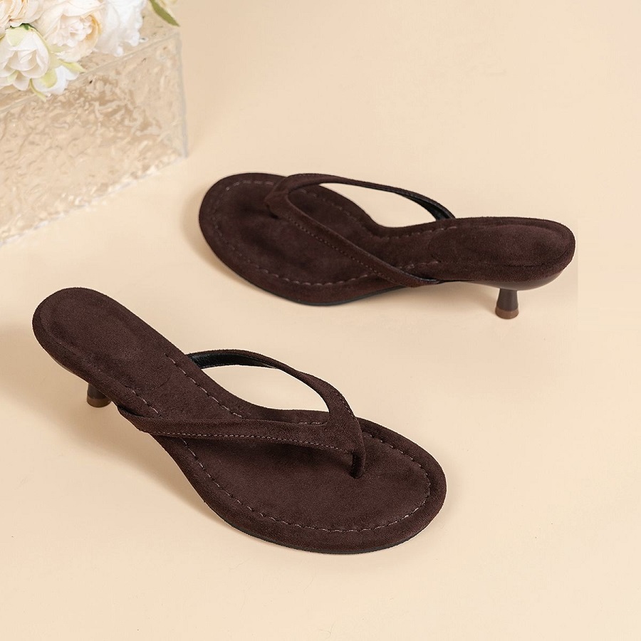 Women Shoes Mules - Nieuwe imitatie suède sandalen met hoge