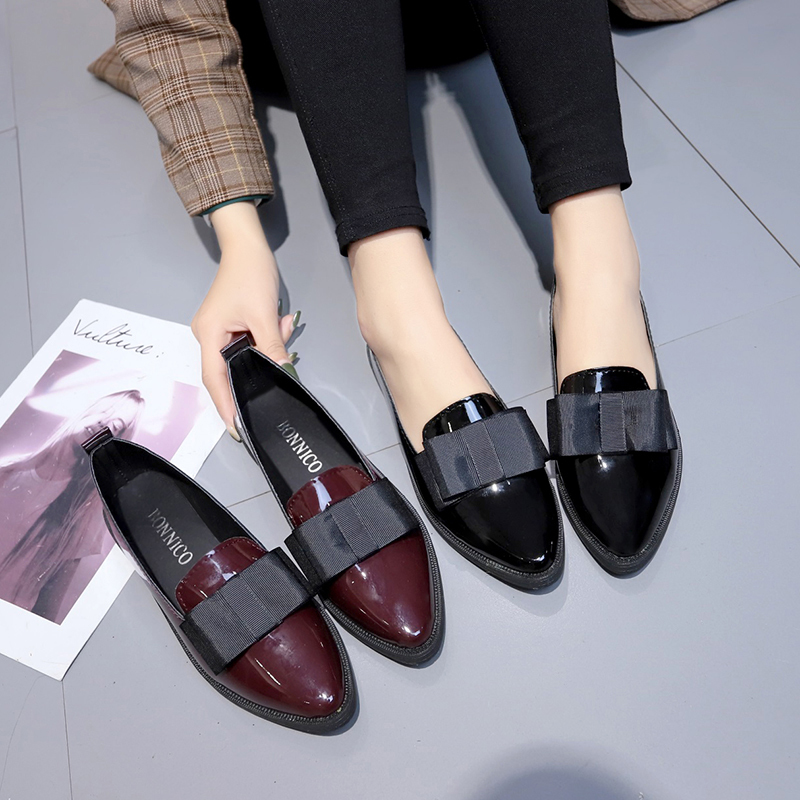 Zwart/wijnrood lakleer instapp - Women'S Shoes Loafers Black recensie en prijs