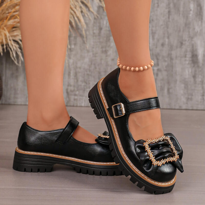 Zoete strikdecoratie dikke zoo - Women'S Shoes Loafers Black recensie en prijs