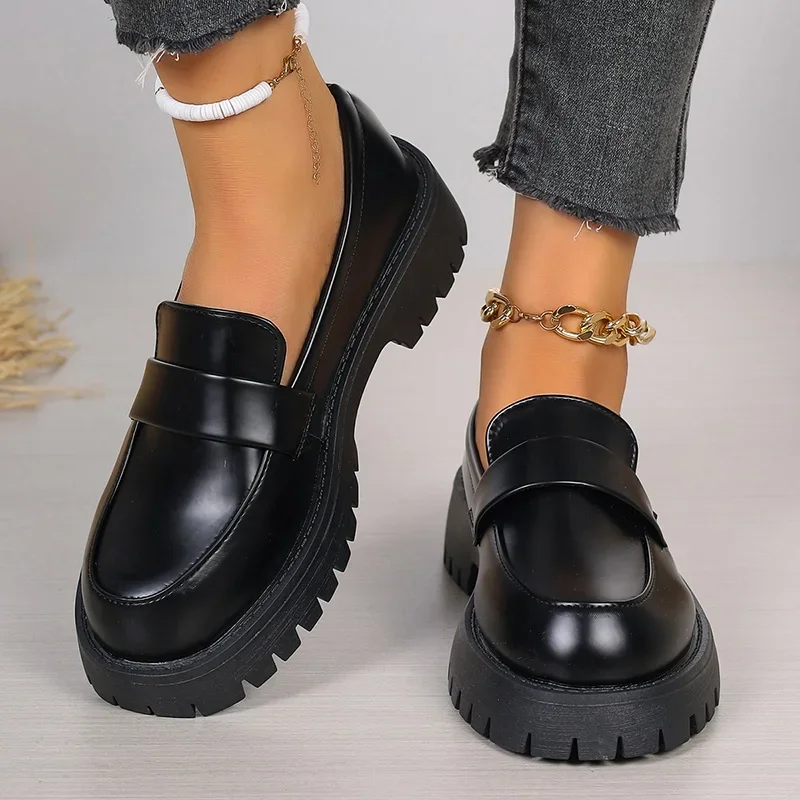 Plus Size 35-43 Zwart Pu Leder - Women'S Shoes Loafers Black recensie en prijs