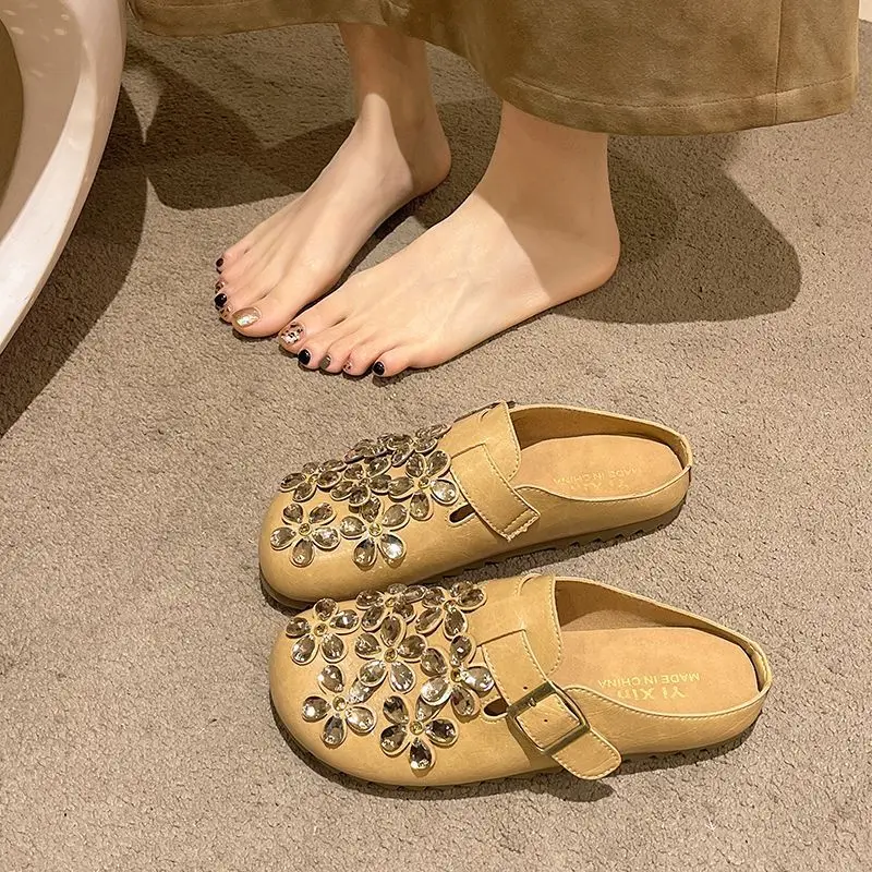 Dames Bloemen Strass Gesp Gesl - Women Shoes Mules recensie en prijs