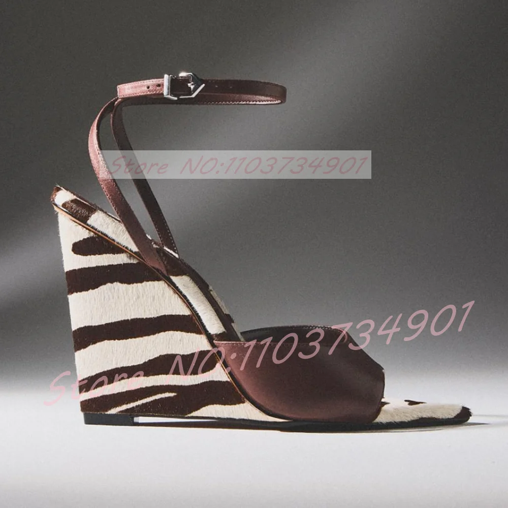 Zebraprint Paardenhaar Wedge S - Clear Strap Heel recensie en prijs