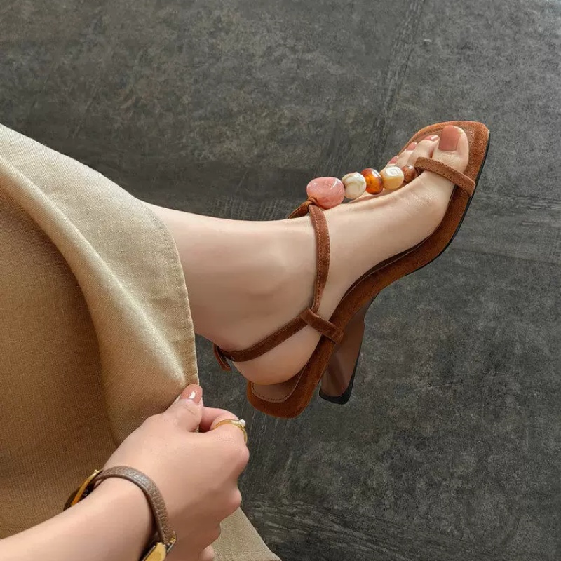 Dames zwarte suède kleurrijke  - Thong Flat Sandal recensie en prijs