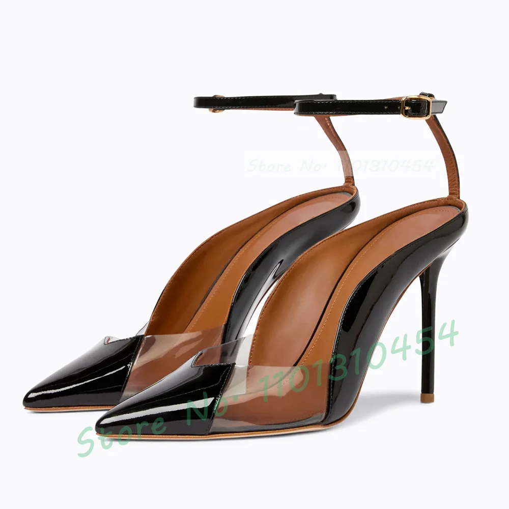 Zwarte Puntige Doorzichtige Pv - Clear Strap Heel recensie en prijs
