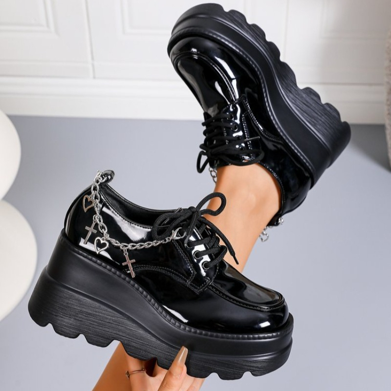 Zwarte glanzende leren platfor - Women'S Shoes Loafers Black recensie en prijs