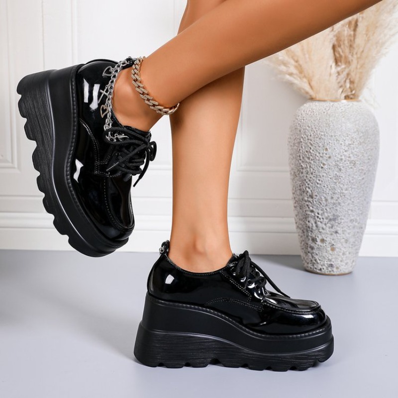 Zwarte glanzende leren platfor - Women'S Shoes Loafers Black recensie en prijs